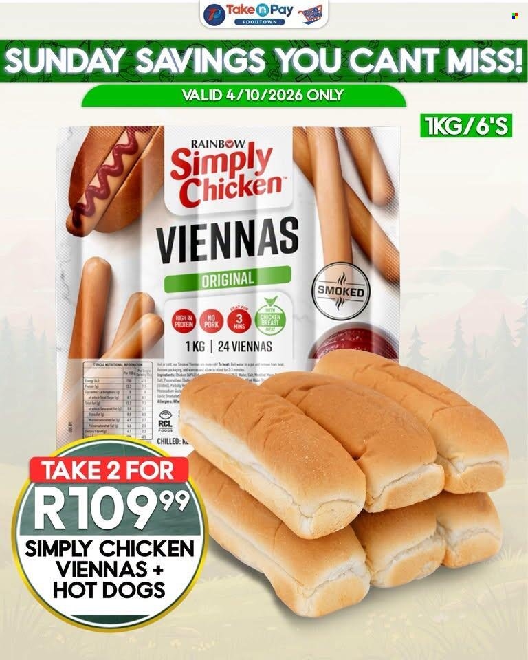 TAKE N PAY specials - From Sunday 4 Oct 2026