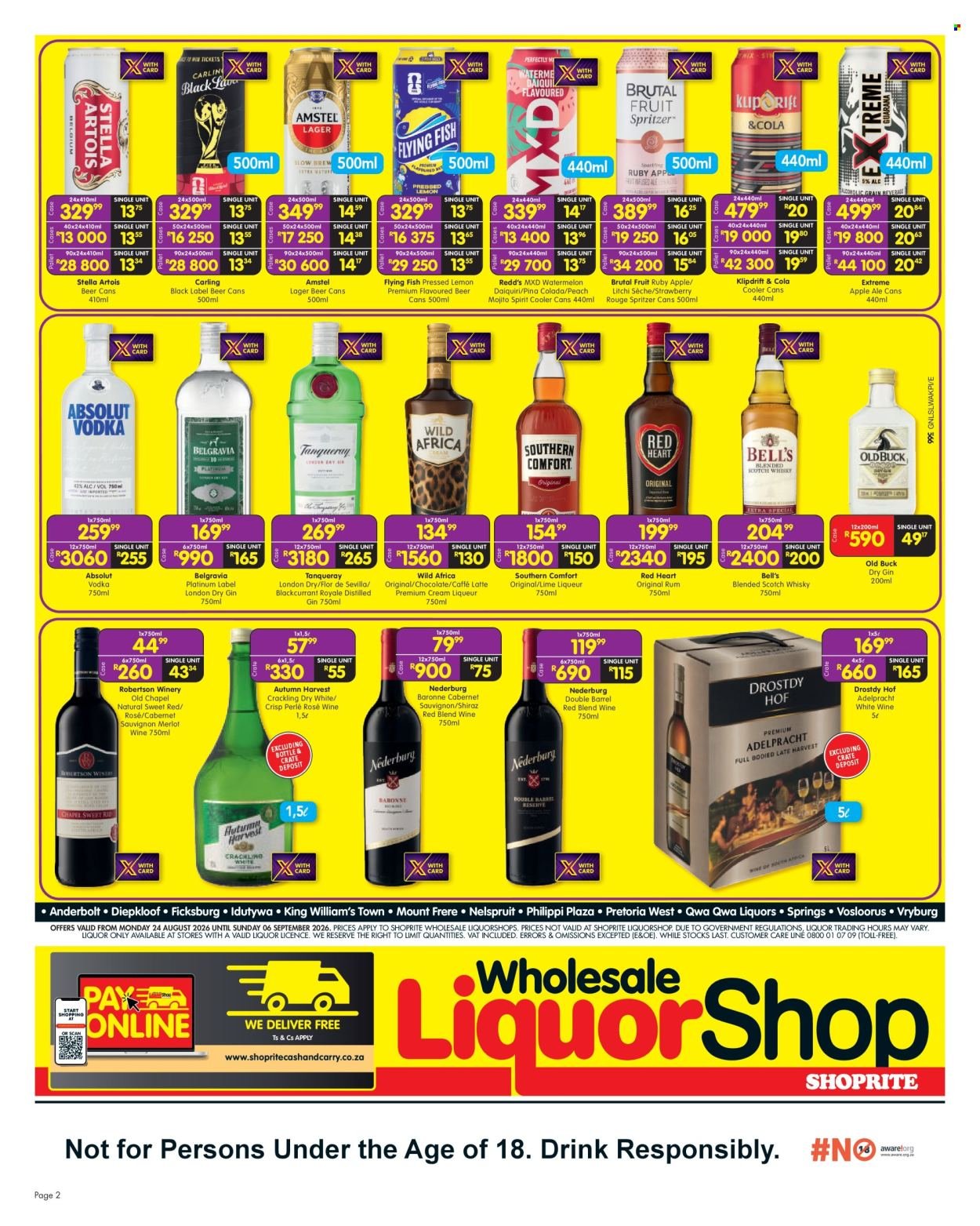 SHOPRITE specials - Wholesale LiquorShop Savings Selected Stores