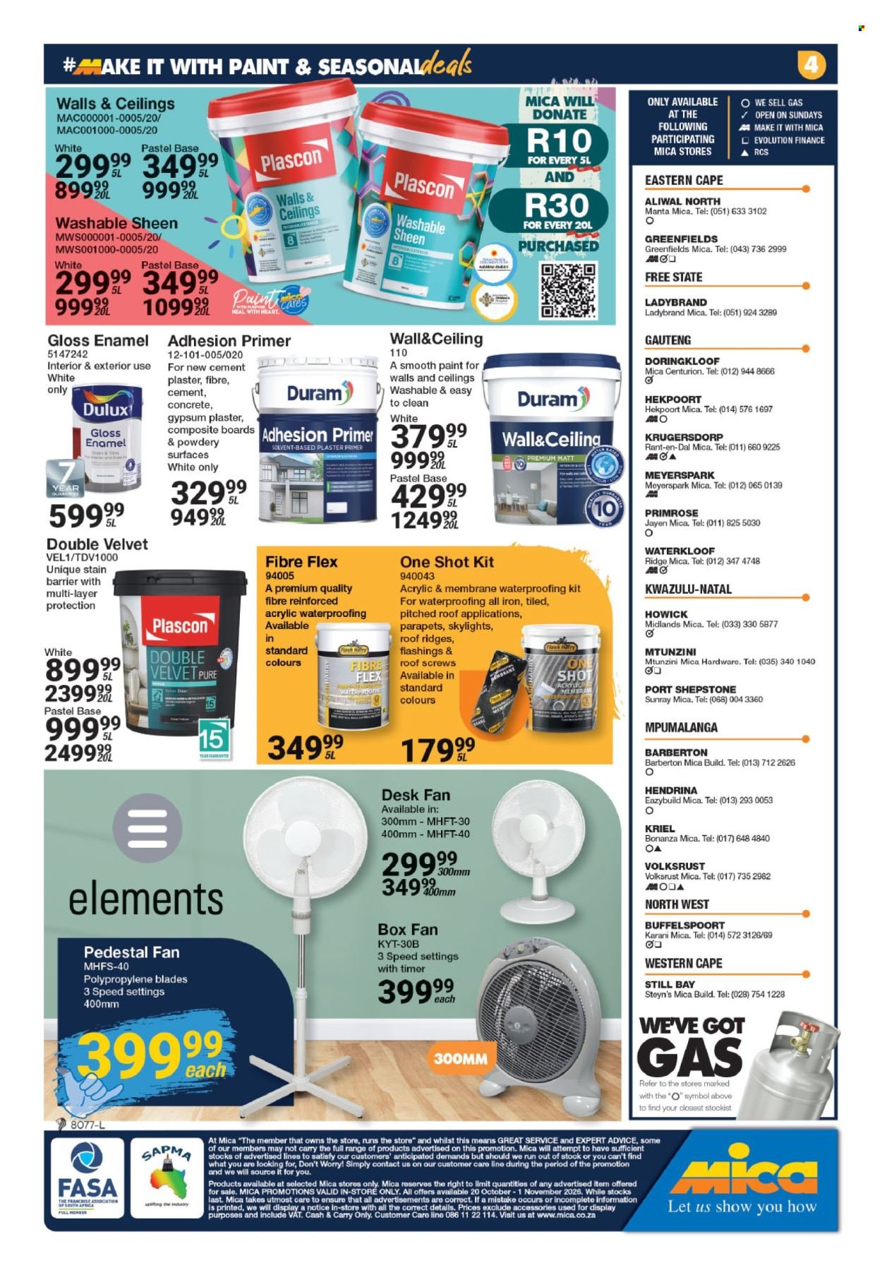 MICA specials - From Tuesday 20 Oct 2026