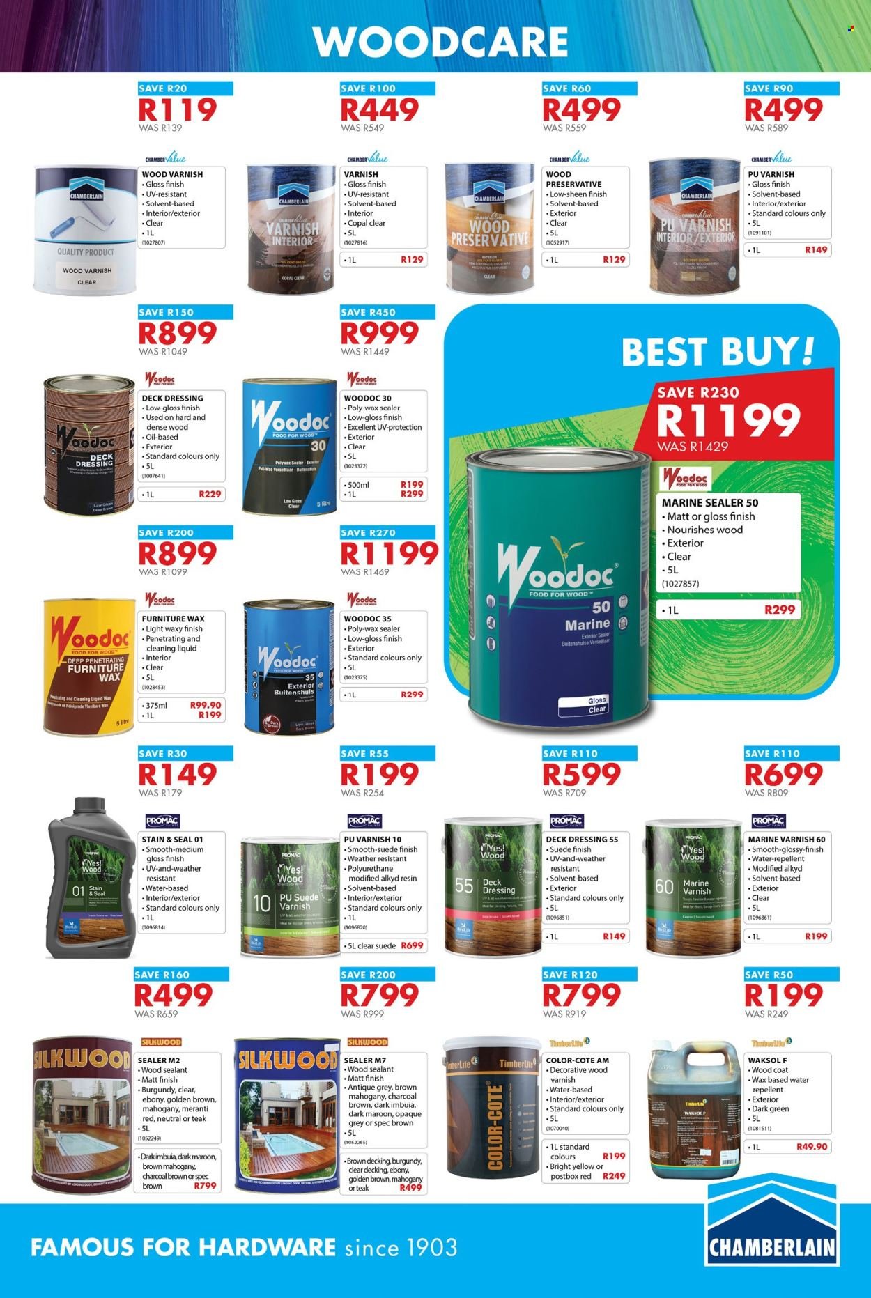 CHAMBERLAIN specials - From Monday 21 Sept 2026