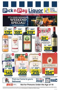 PICK N PAY specials - Weekend Liquor Specials