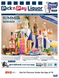 PICK N PAY specials - Summer Liquor Specials