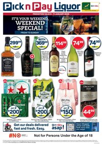 PICK N PAY specials - Liquor Weekend Specials (2026-01-09 - 2026-01-11)