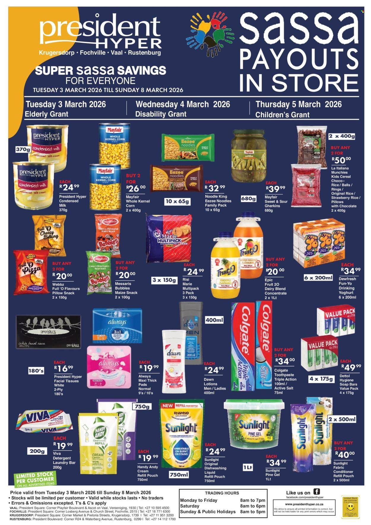 PRESIDENT HYPER specials - Super Sassa Savings (2026-03-03 - 2026-03-08) | 2