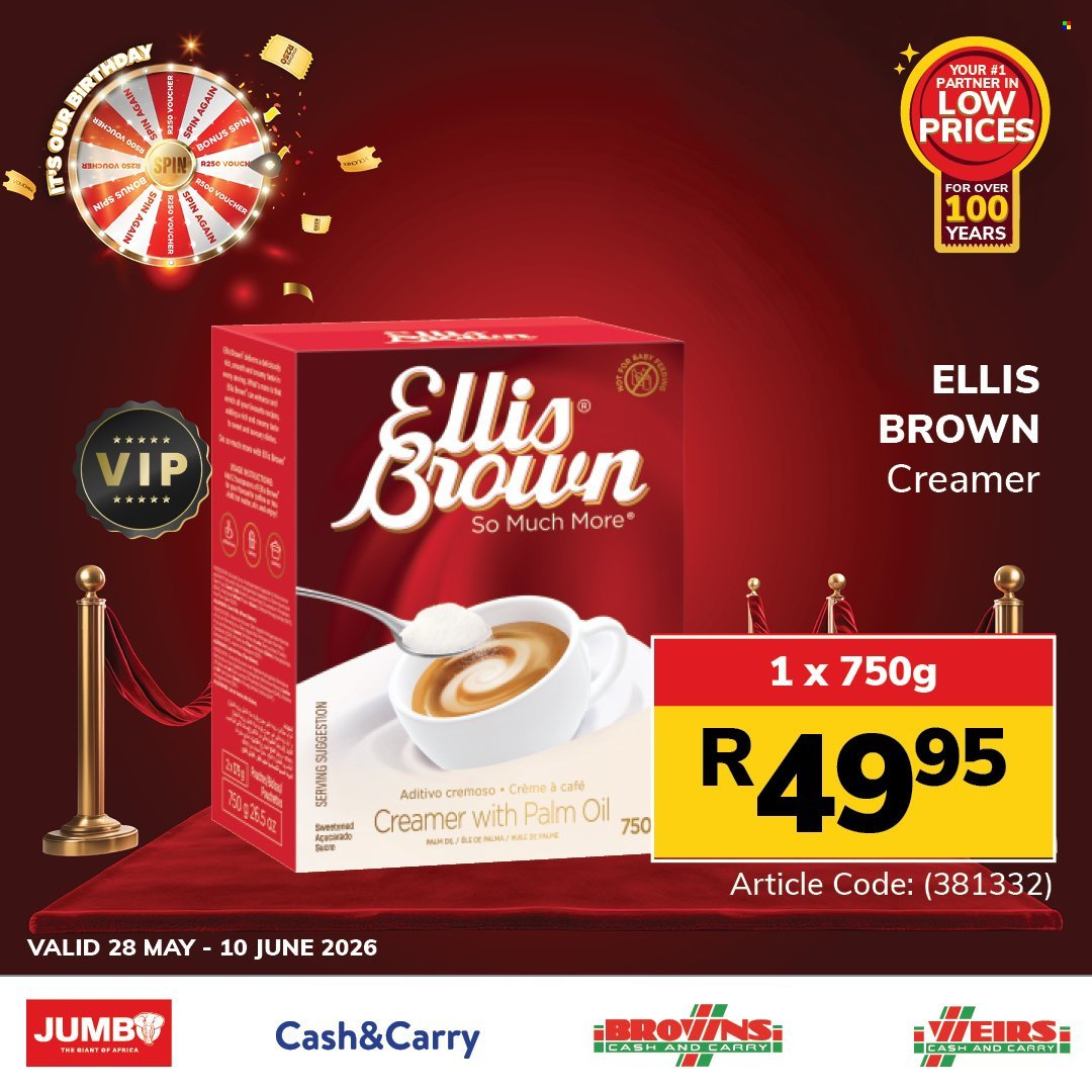 JUMBO CASH & CARRY specials - From Thursday 28 May 2026