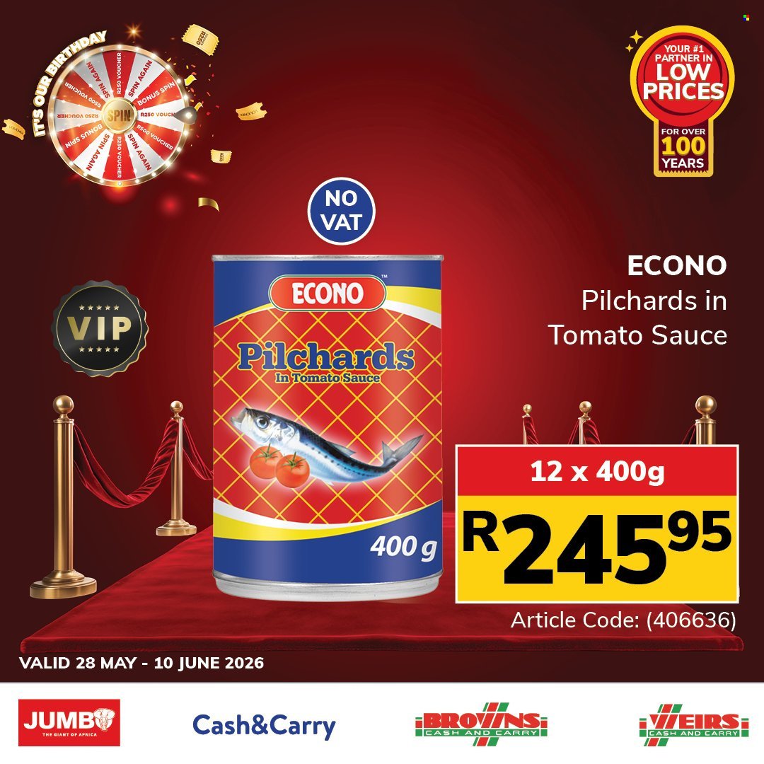 JUMBO CASH & CARRY specials - From Thursday 28 May 2026