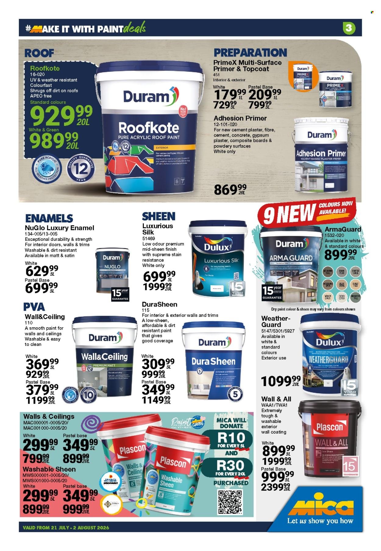 MICA specials - From Tuesday 21 Jul 2026