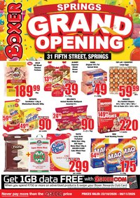 BOXER specials - Springs Grand Opening