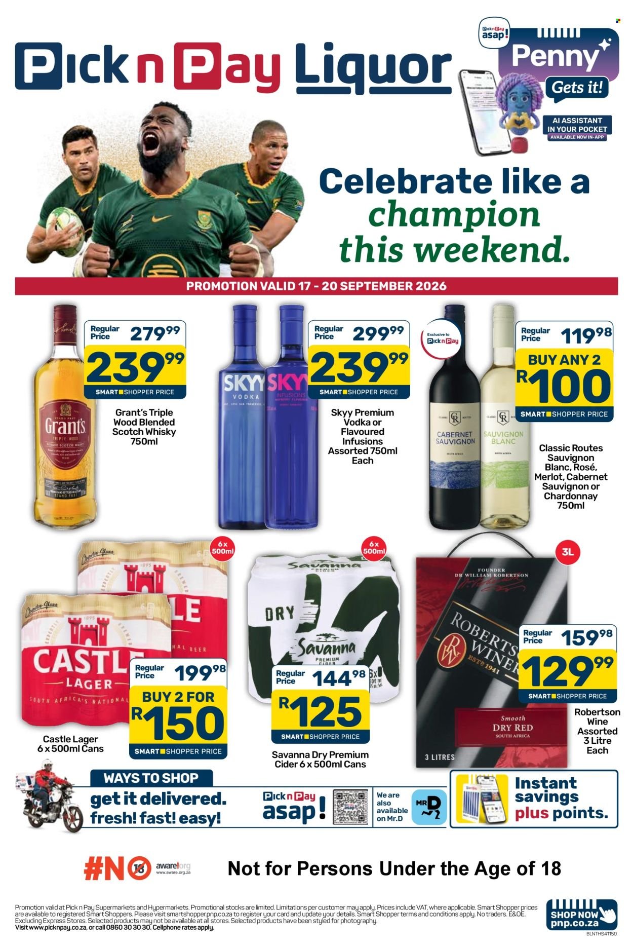 PICK N PAY specials - Weekend Liquor Specials