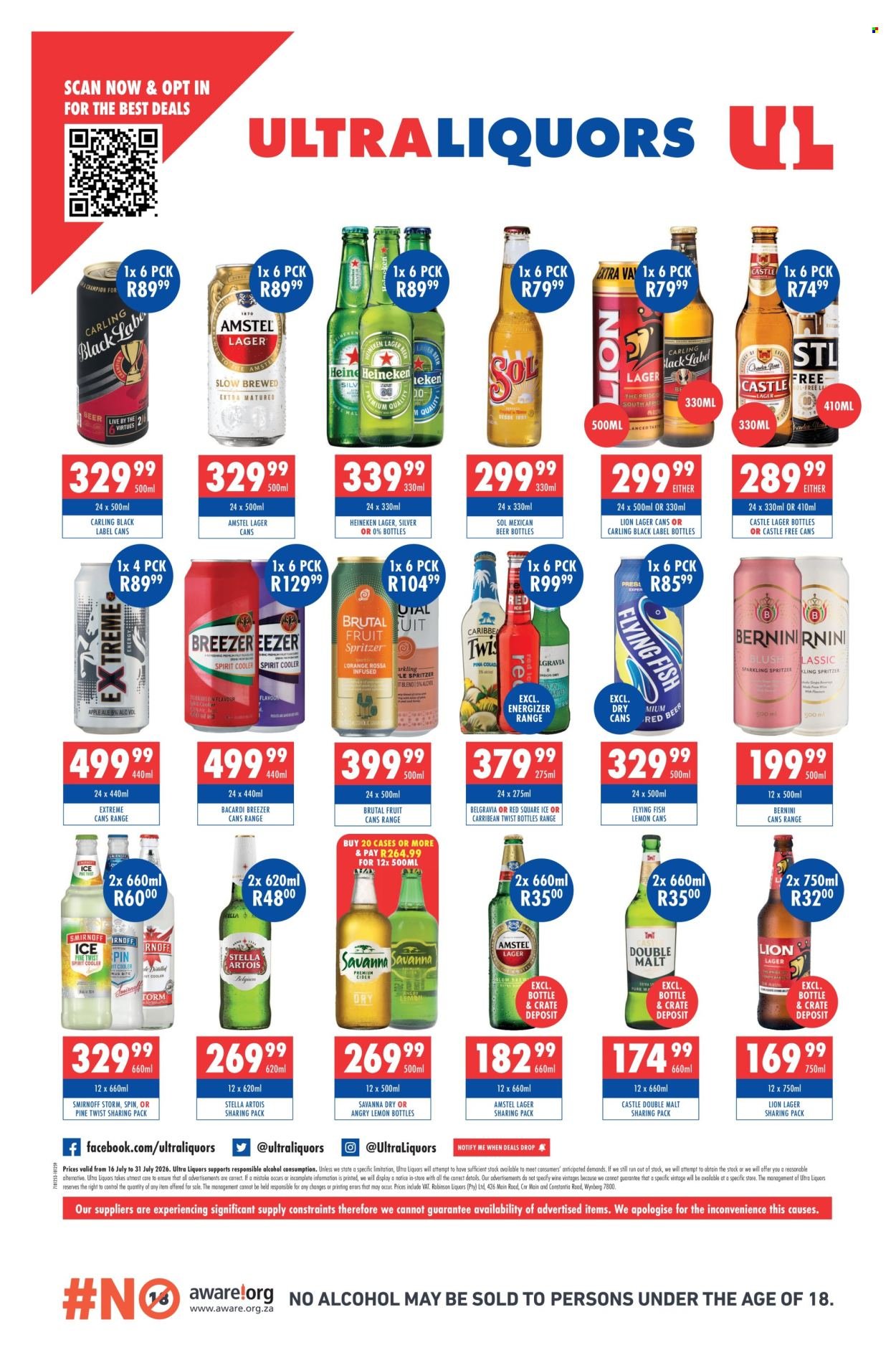 ULTRA LIQUORS specials - From Thursday 16 Jul 2026
