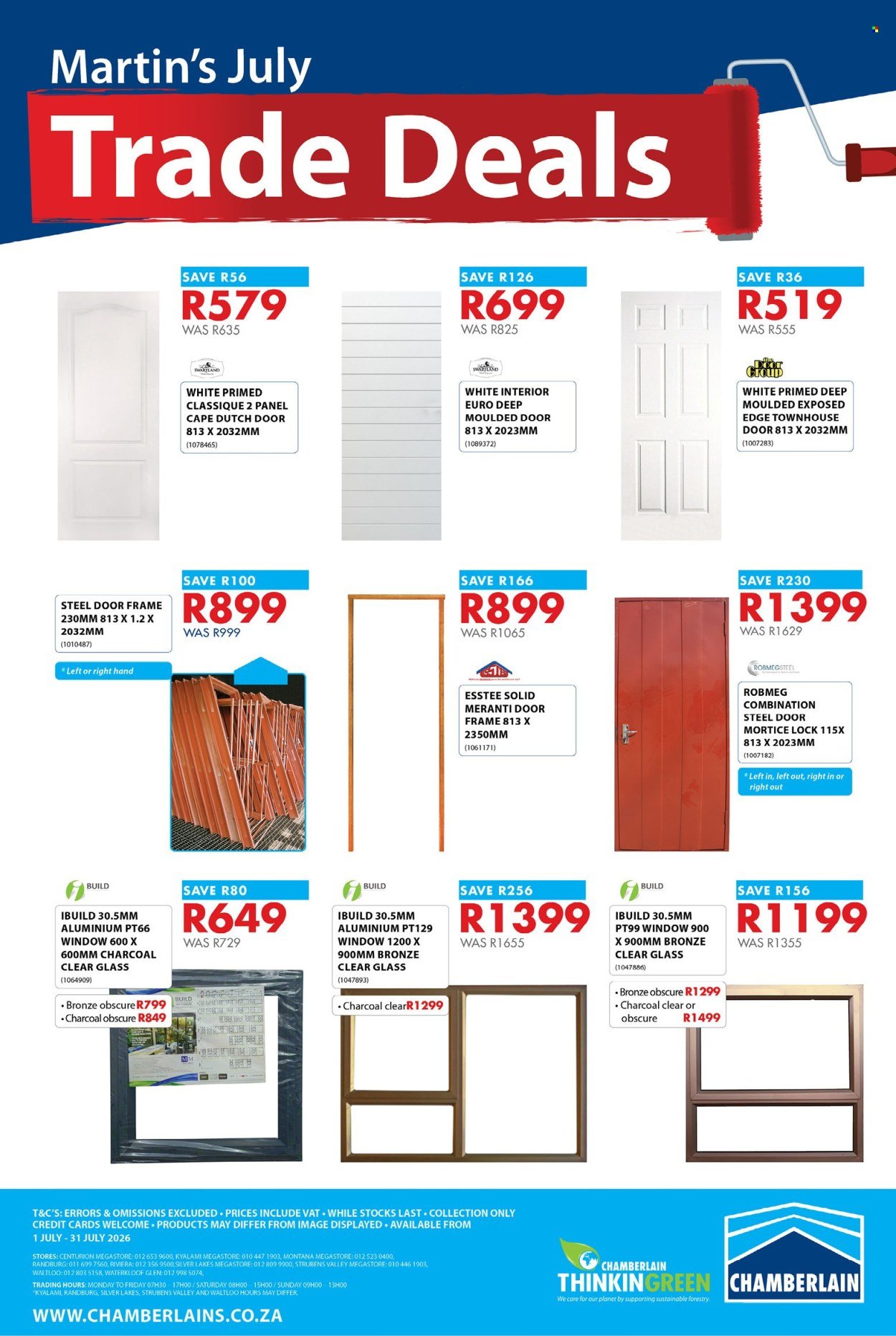 CHAMBERLAIN specials - From Wednesday 1 Jul 2026