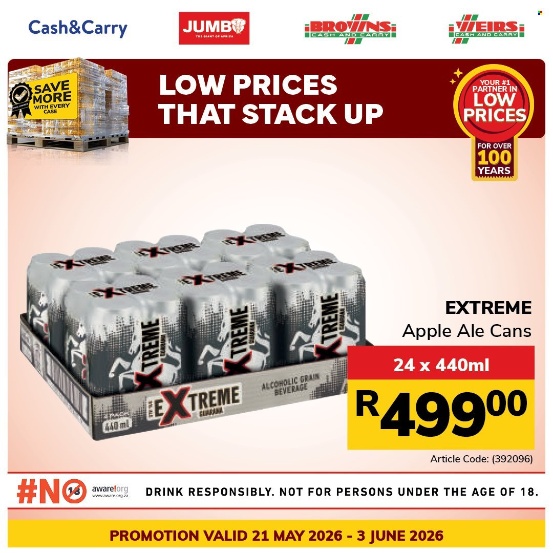 JUMBO CASH & CARRY specials - From Thursday 21 May 2026