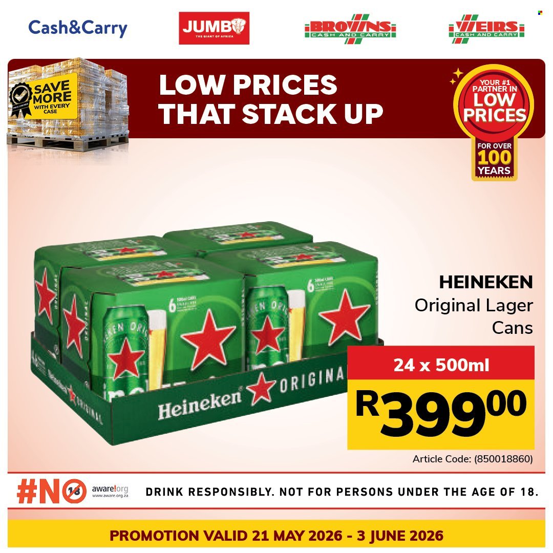 JUMBO CASH & CARRY specials - From Thursday 21 May 2026
