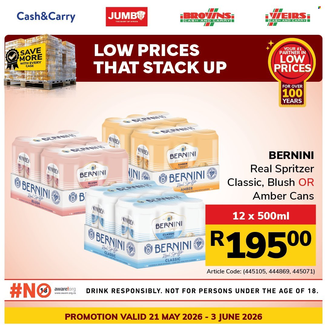 JUMBO CASH & CARRY specials - From Thursday 21 May 2026