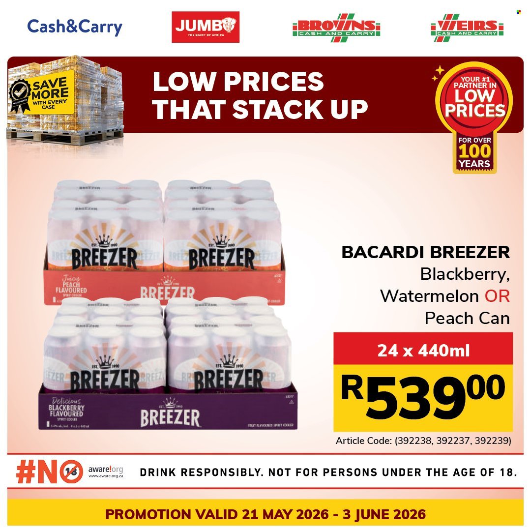 JUMBO CASH & CARRY specials - From Thursday 21 May 2026