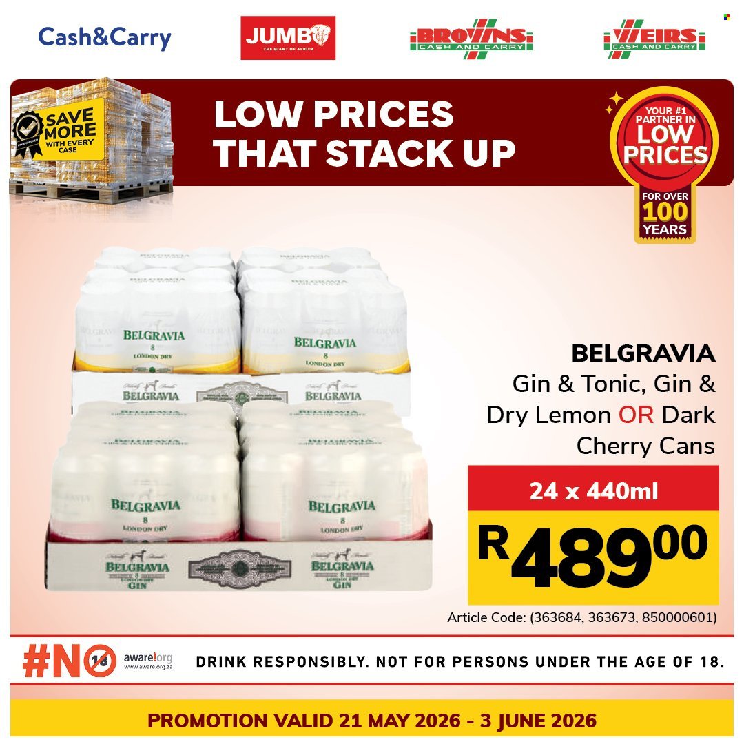 JUMBO CASH & CARRY specials - From Thursday 21 May 2026