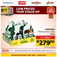 JUMBO CASH & CARRY specials - From Thursday 21 May 2026