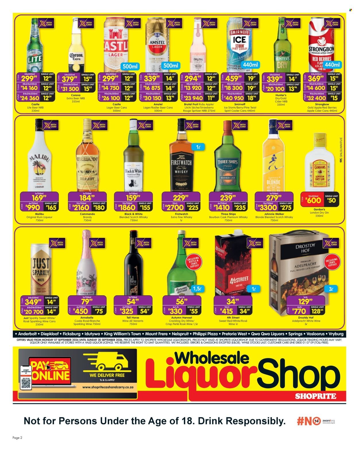SHOPRITE specials - Wholesale LiquorShop Savings Selected Stores