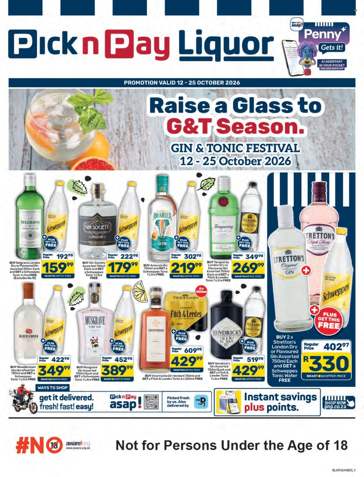 PICK N PAY specials - G&T Festival Specials