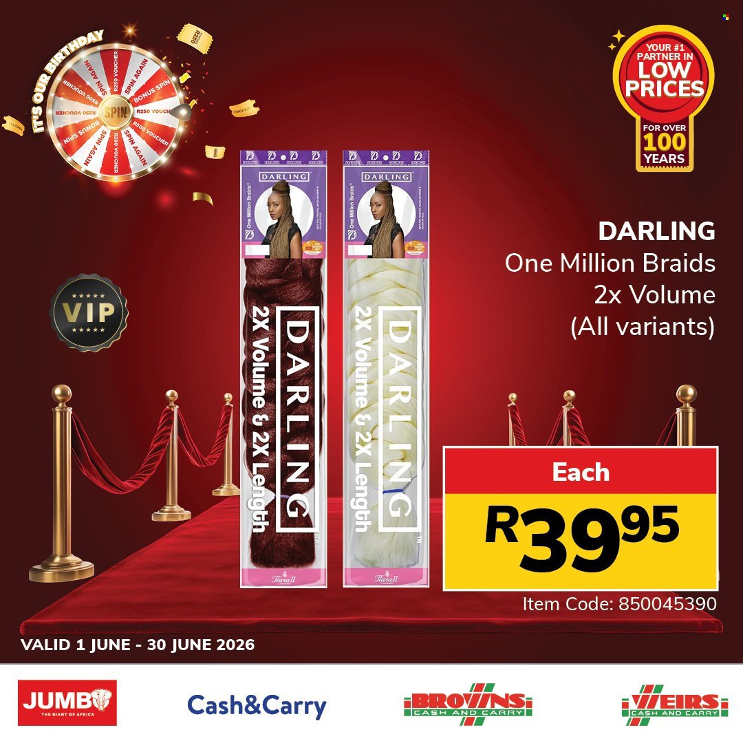 JUMBO CASH & CARRY specials - From Monday 1 Jun 2026