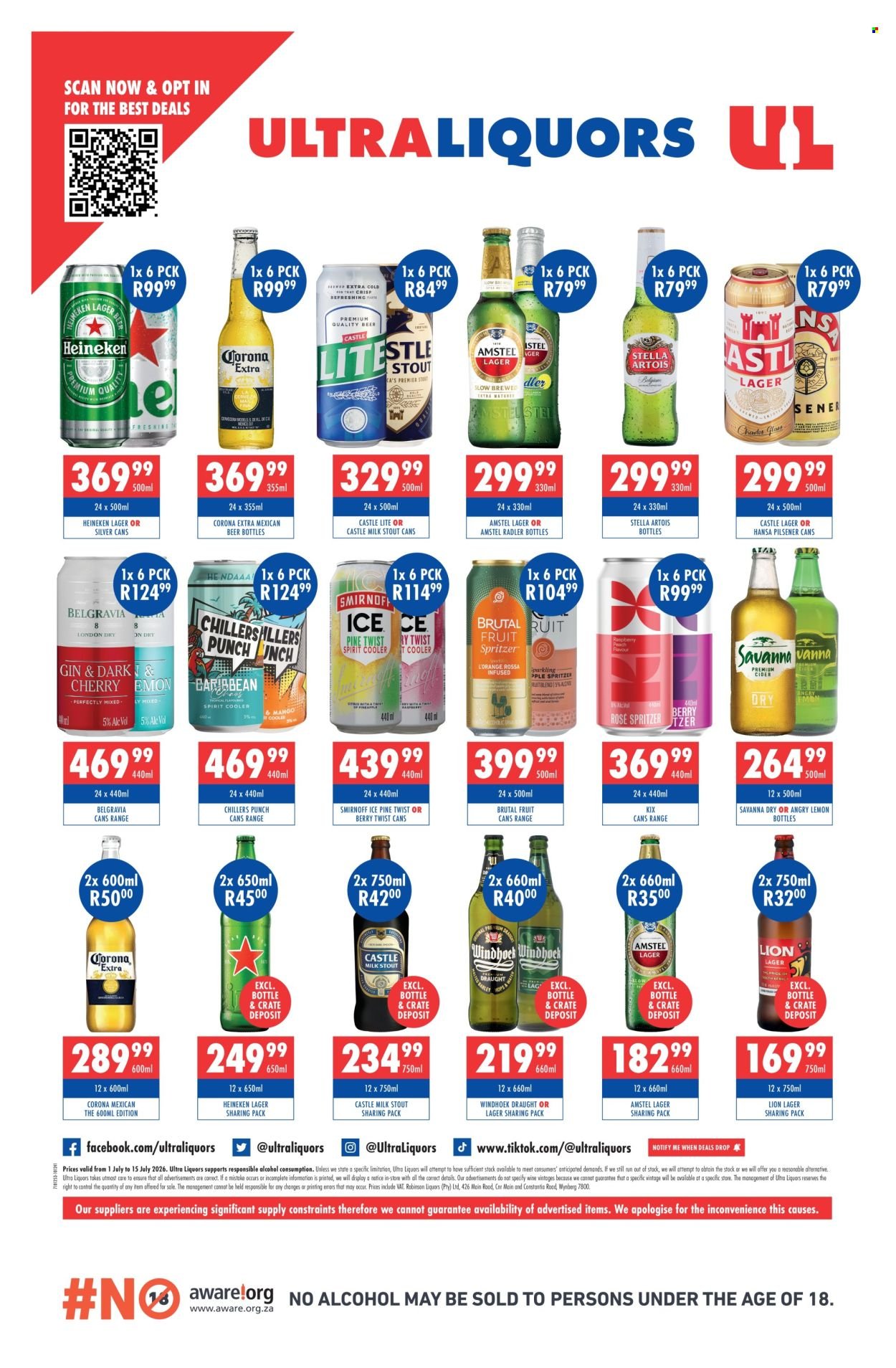 ULTRA LIQUORS specials - From Wednesday 1 Jul 2026