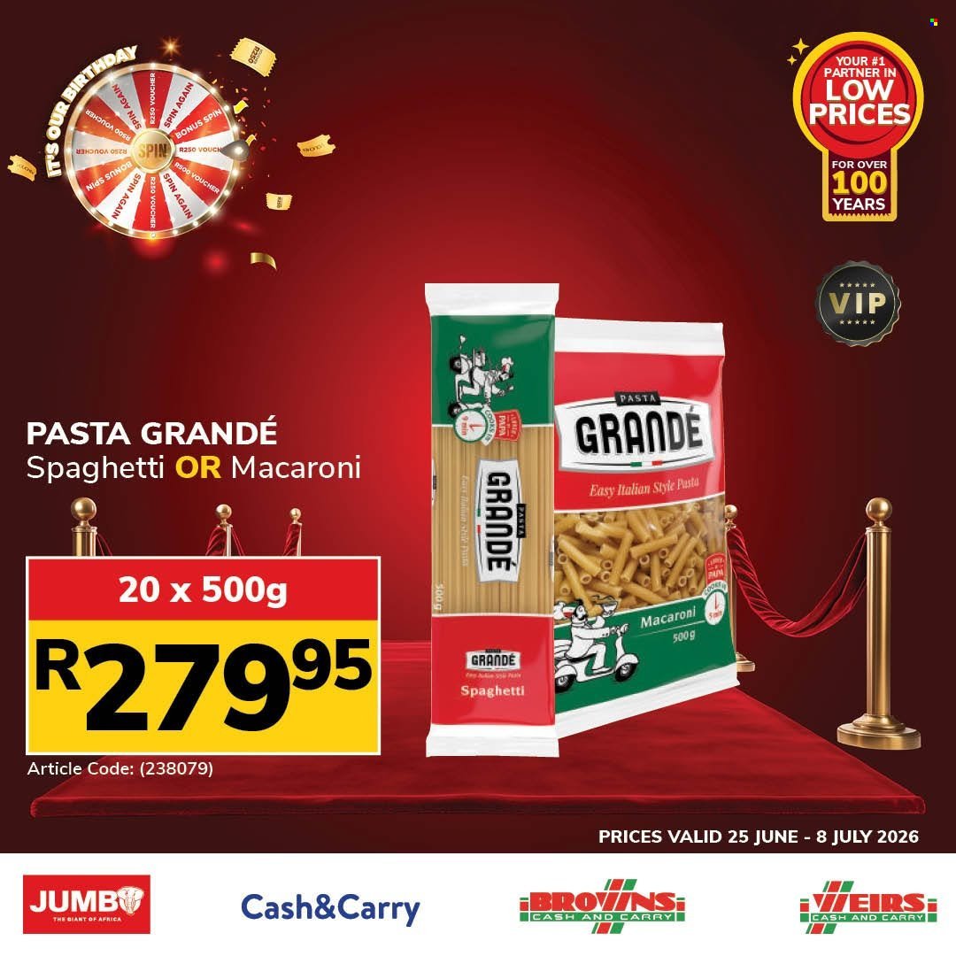 JUMBO CASH & CARRY specials - From Thursday 25 Jun 2026