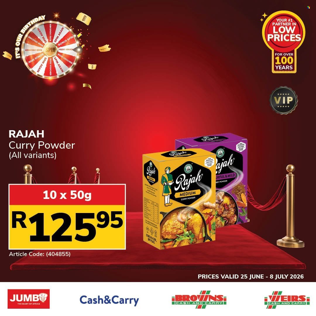 JUMBO CASH & CARRY specials - From Thursday 25 Jun 2026