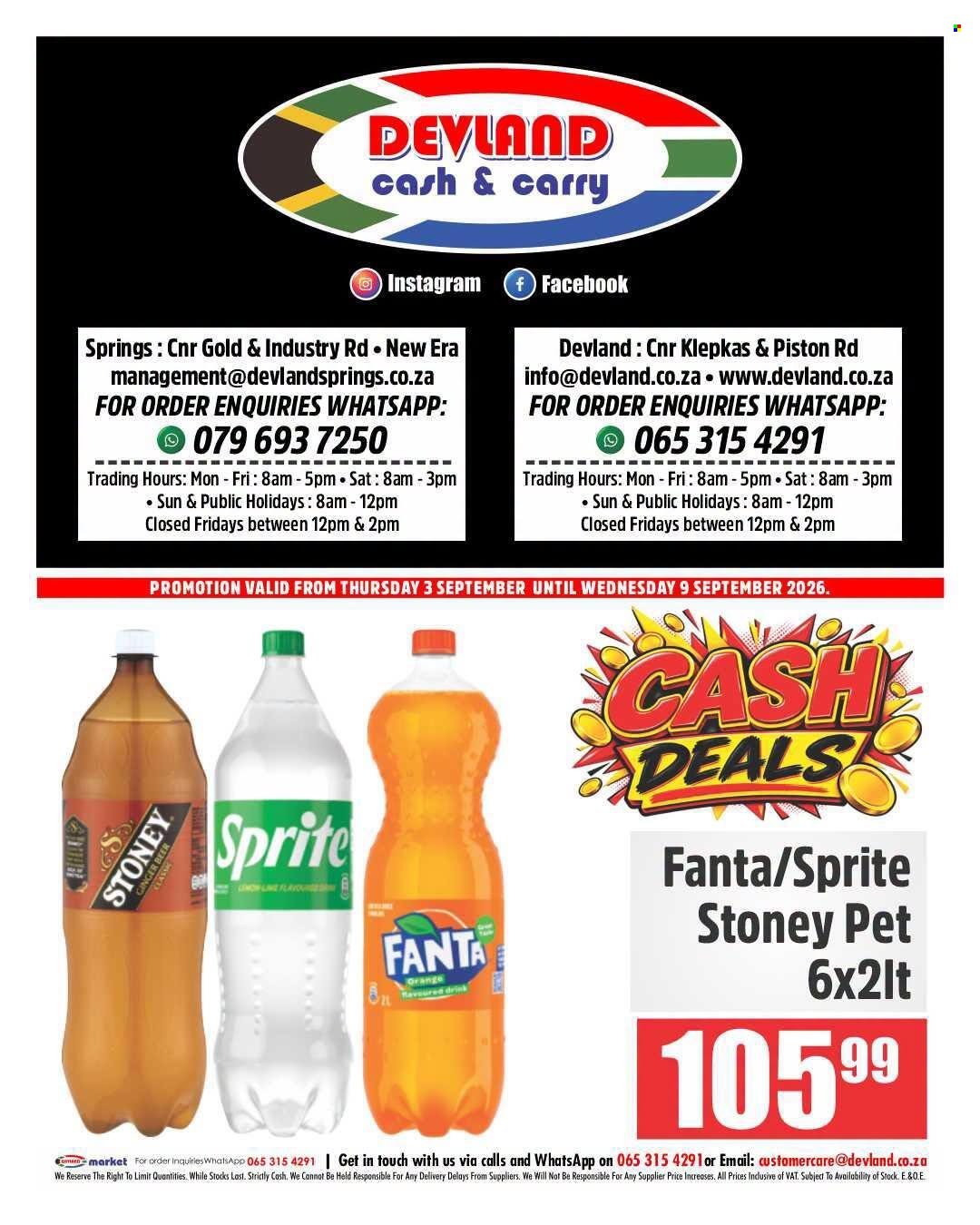 DEVLAND specials - From Thursday 3 Sept 2026