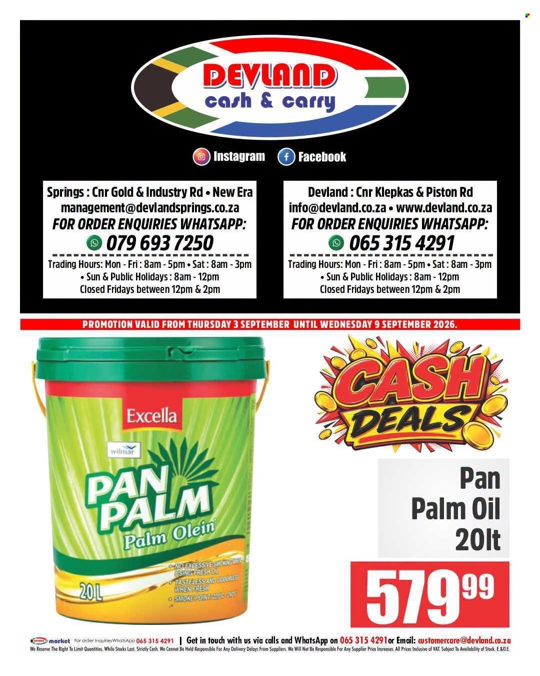DEVLAND specials - From Thursday 3 Sept 2026