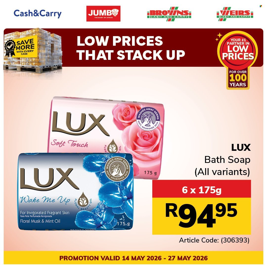 JUMBO CASH & CARRY specials - From Thursday 14 May 2026
