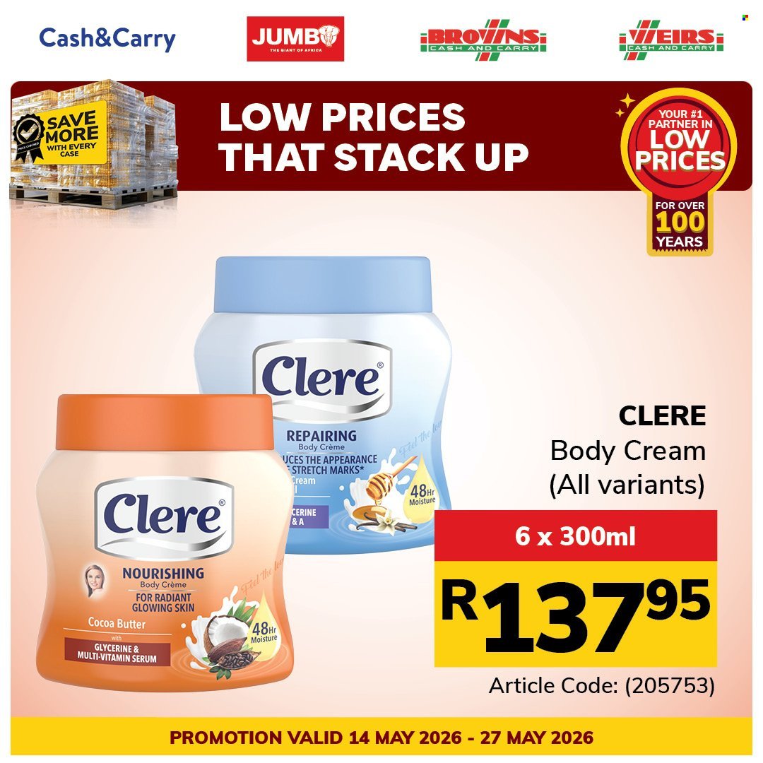 JUMBO CASH & CARRY specials - From Thursday 14 May 2026