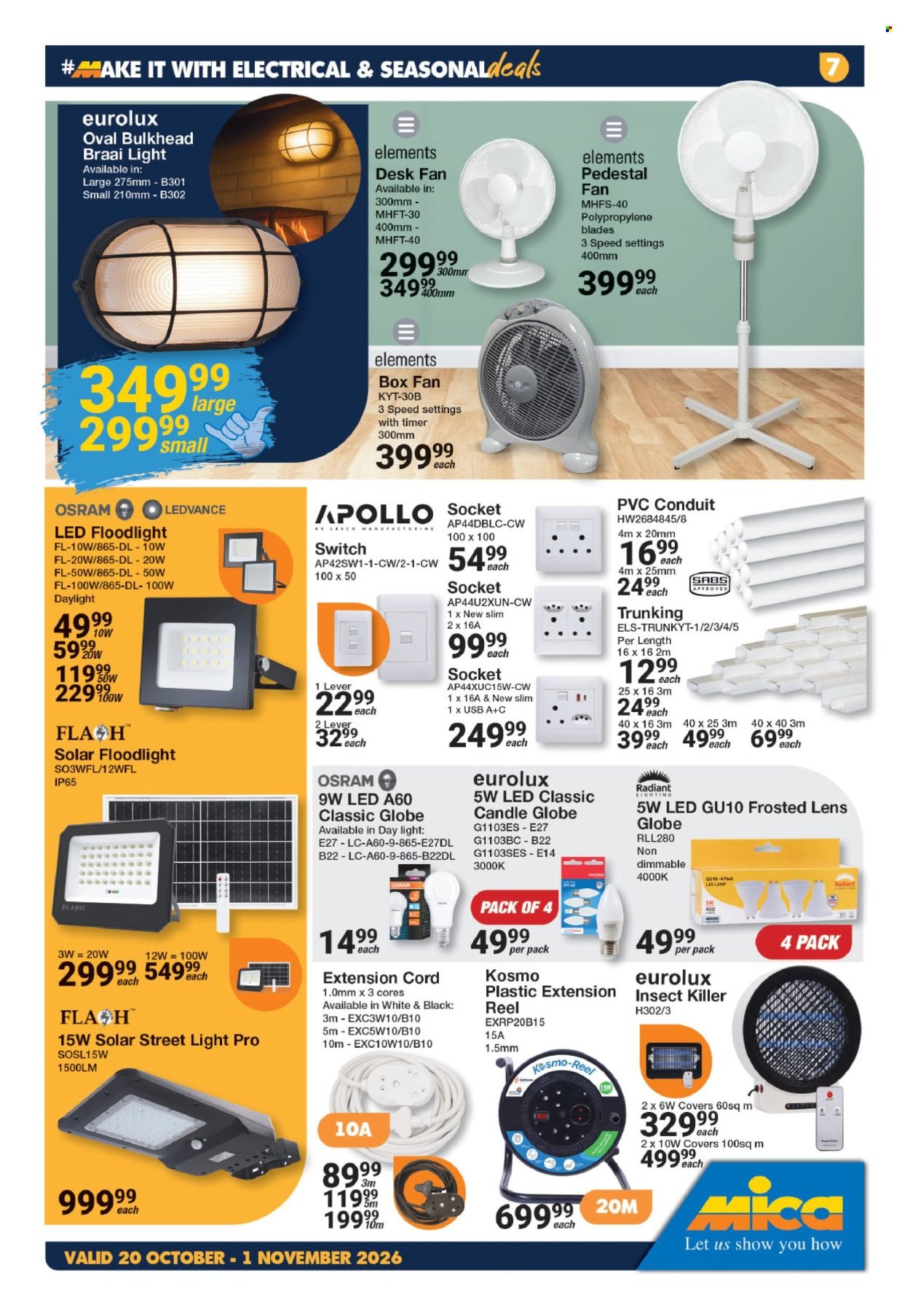 MICA specials - From Tuesday 20 Oct 2026