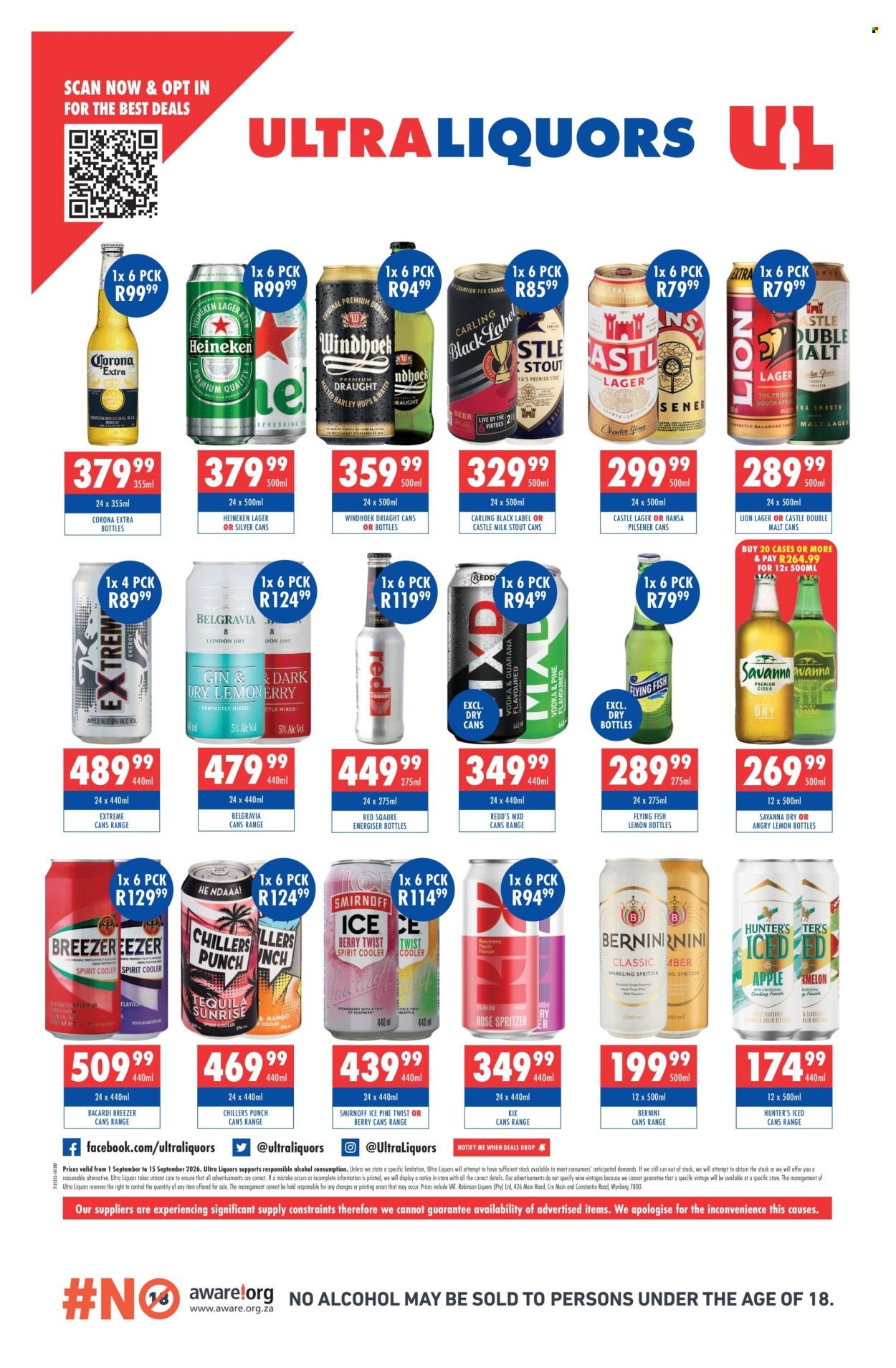 ULTRA LIQUORS specials - From Tuesday 1 Sept 2026