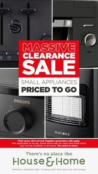 HOUSE & HOME specials - From Monday 7 Sept 2026