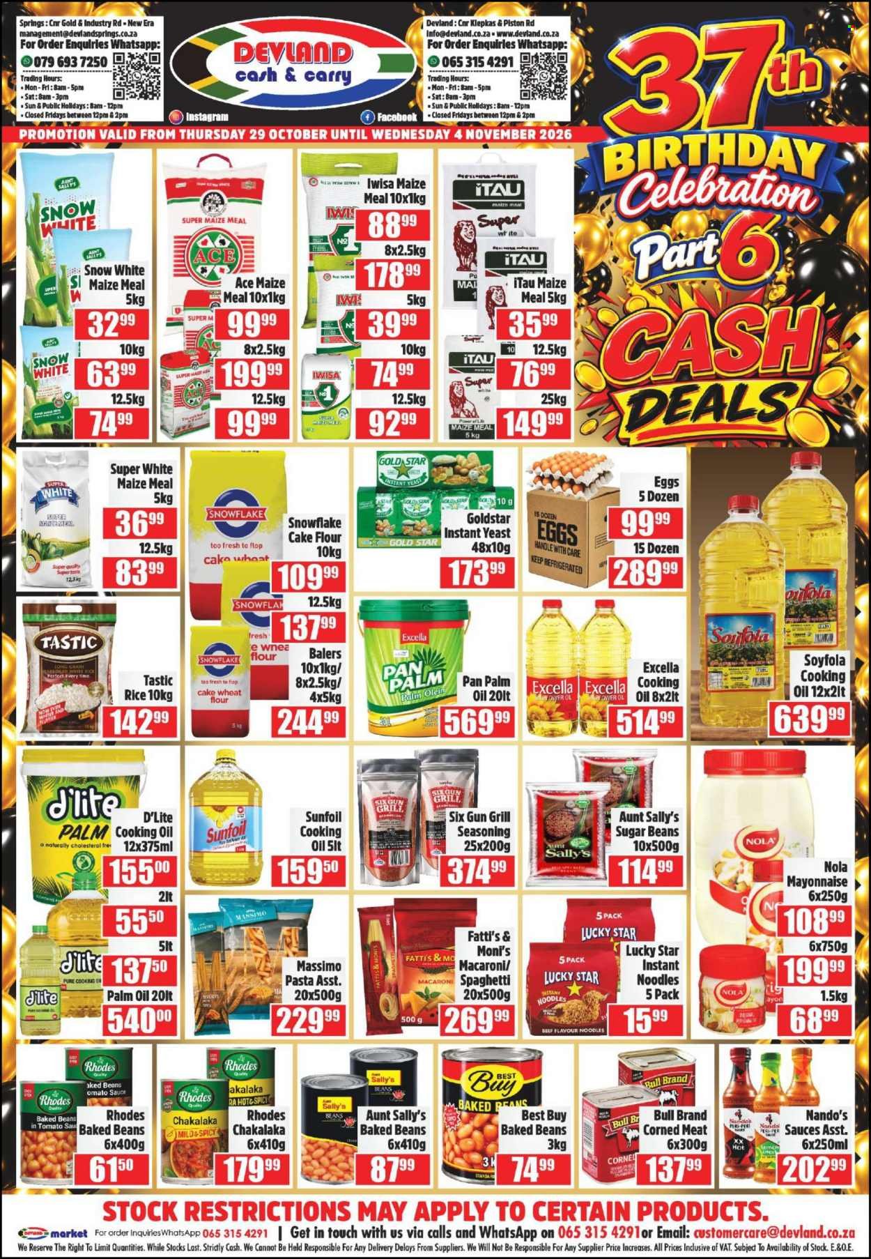 DEVLAND specials - From Thursday 29 Oct 2026