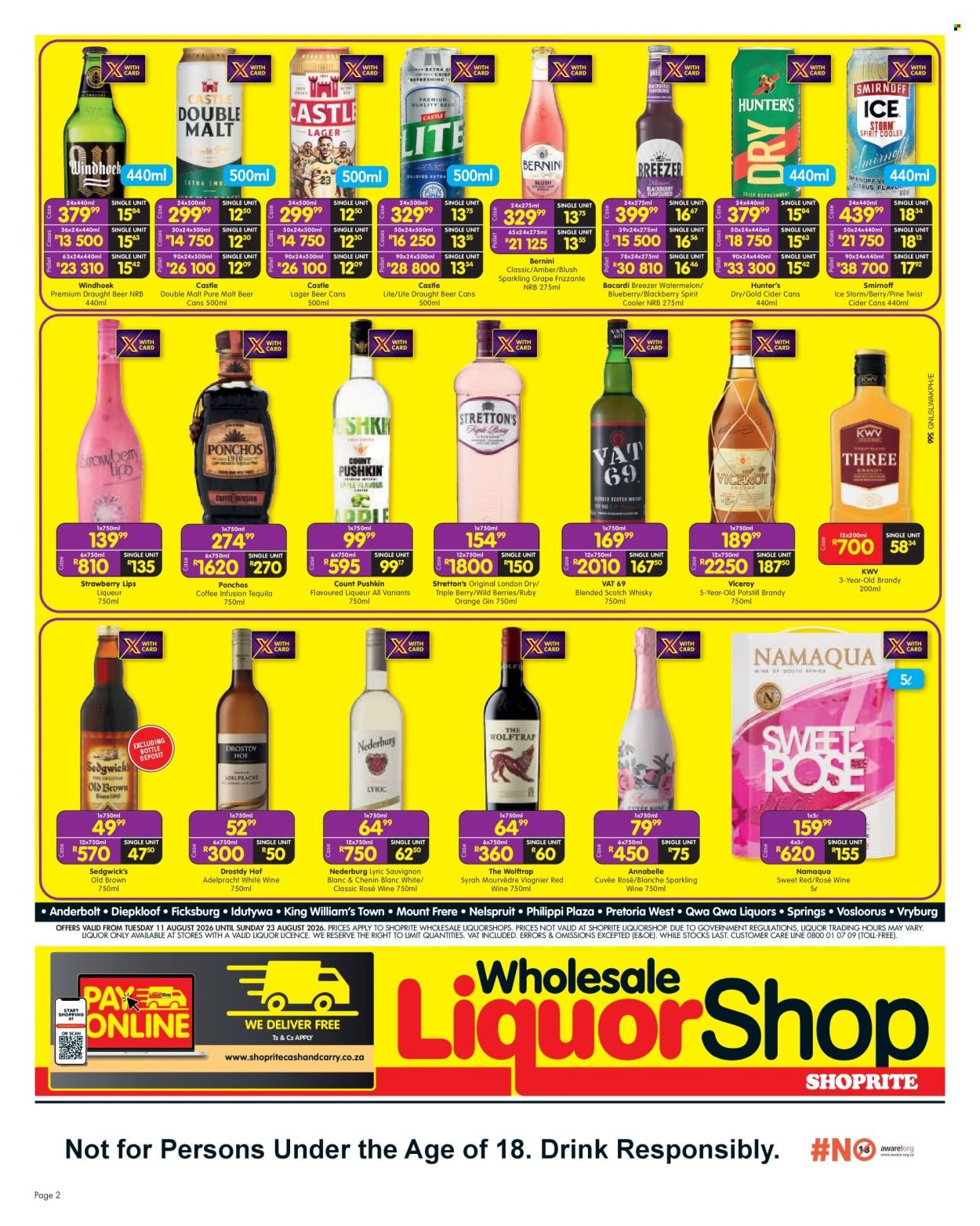 SHOPRITE specials - Wholesale LiquorShop Savings Selected Stores