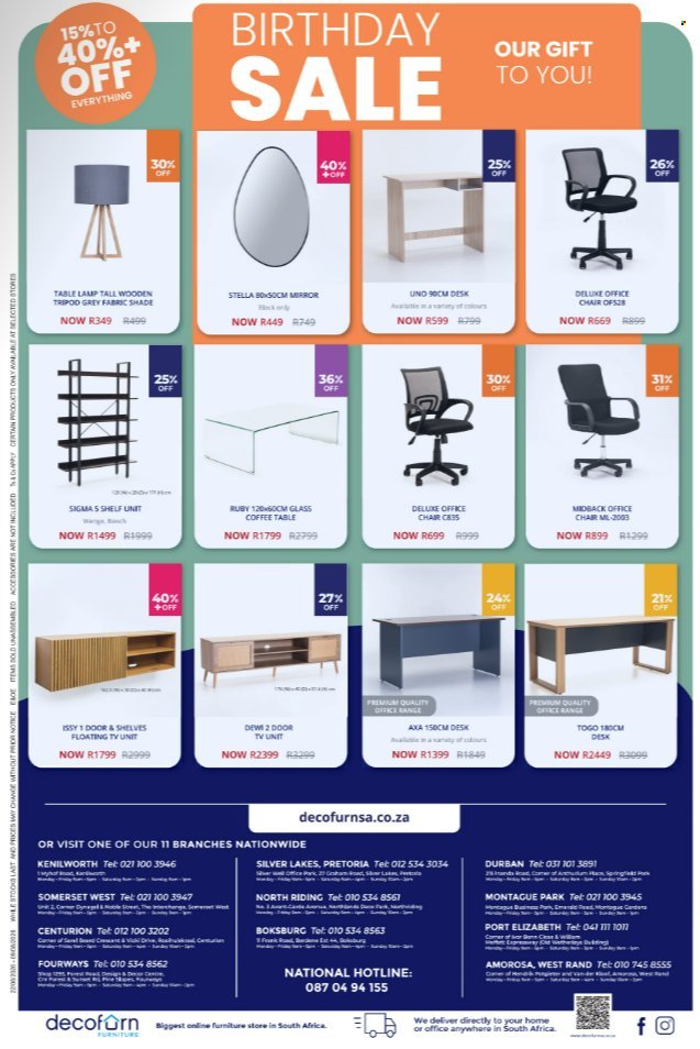 DECOFURN FURNITURE specials - From Monday 22 Jun 2026