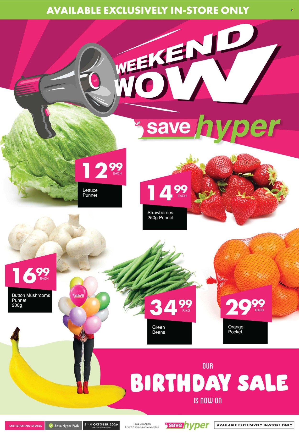 SAVE specials - From Friday 2 Oct 2026
