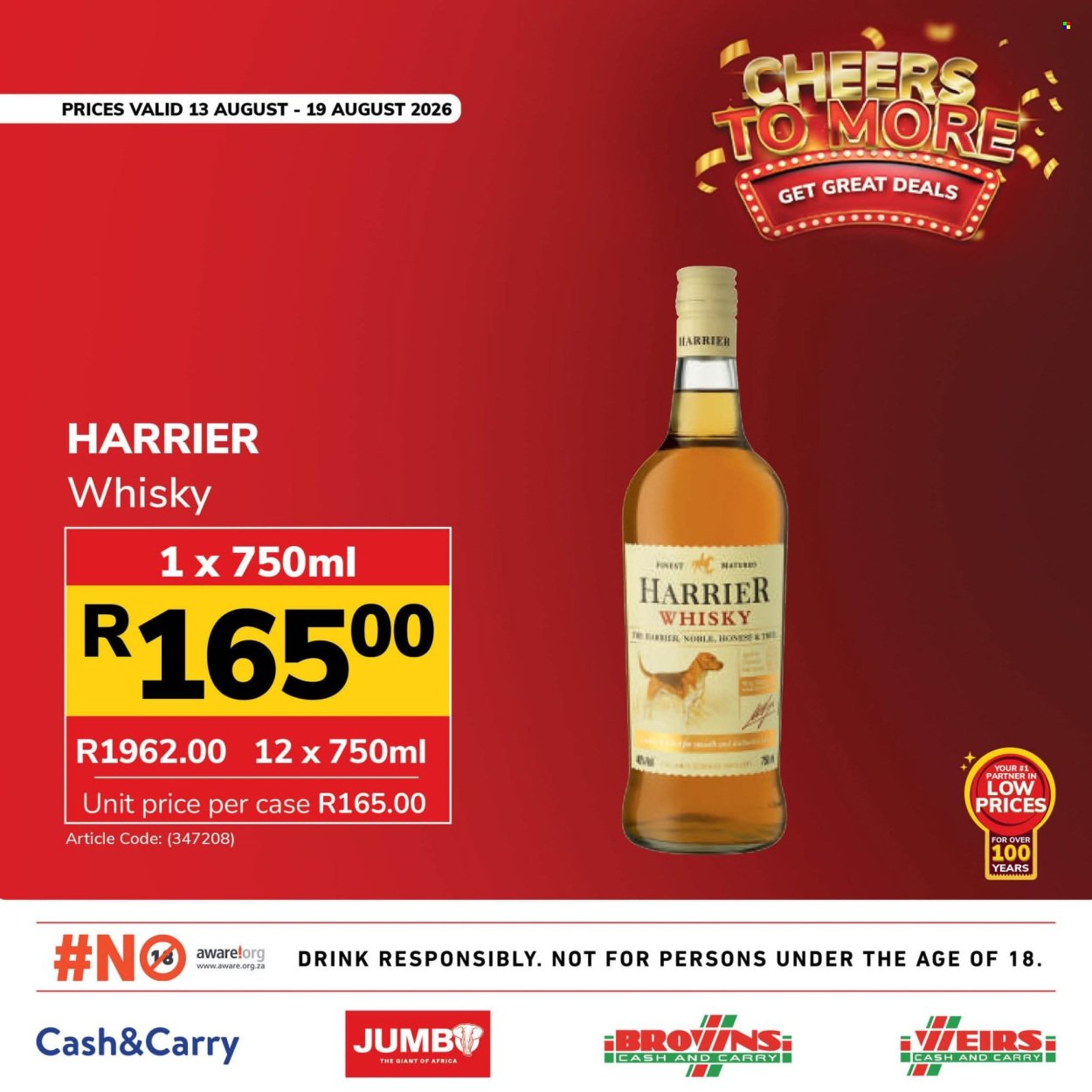 JUMBO CASH & CARRY specials - From Thursday 13 Aug 2026