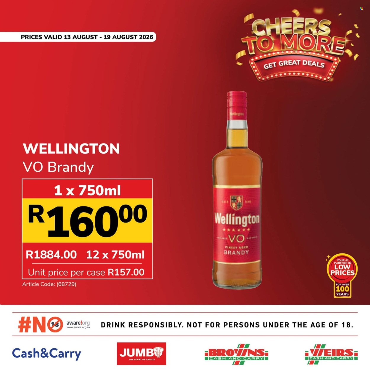 JUMBO CASH & CARRY specials - From Thursday 13 Aug 2026