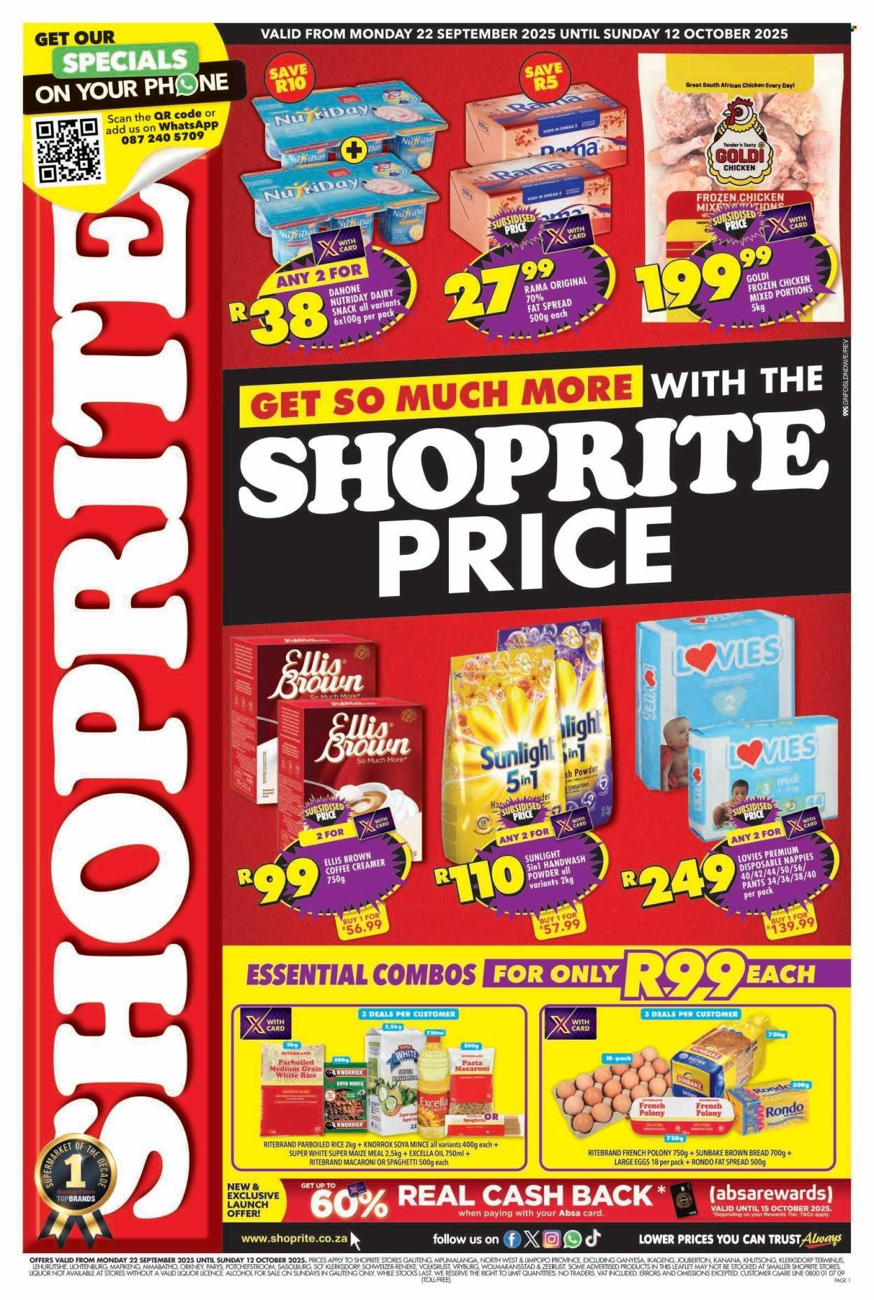 SHOPRITE specials - Price Gauteng (2025-09-22 - 2025-10-12) | 1