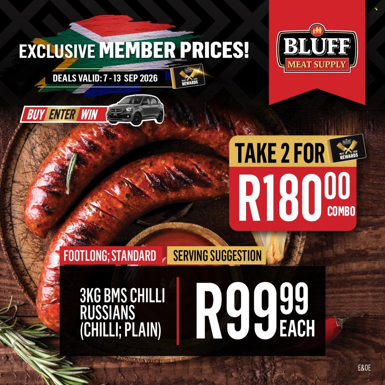 BLUFF MEAT SUPPLY specials - From Monday 7 Sept 2026