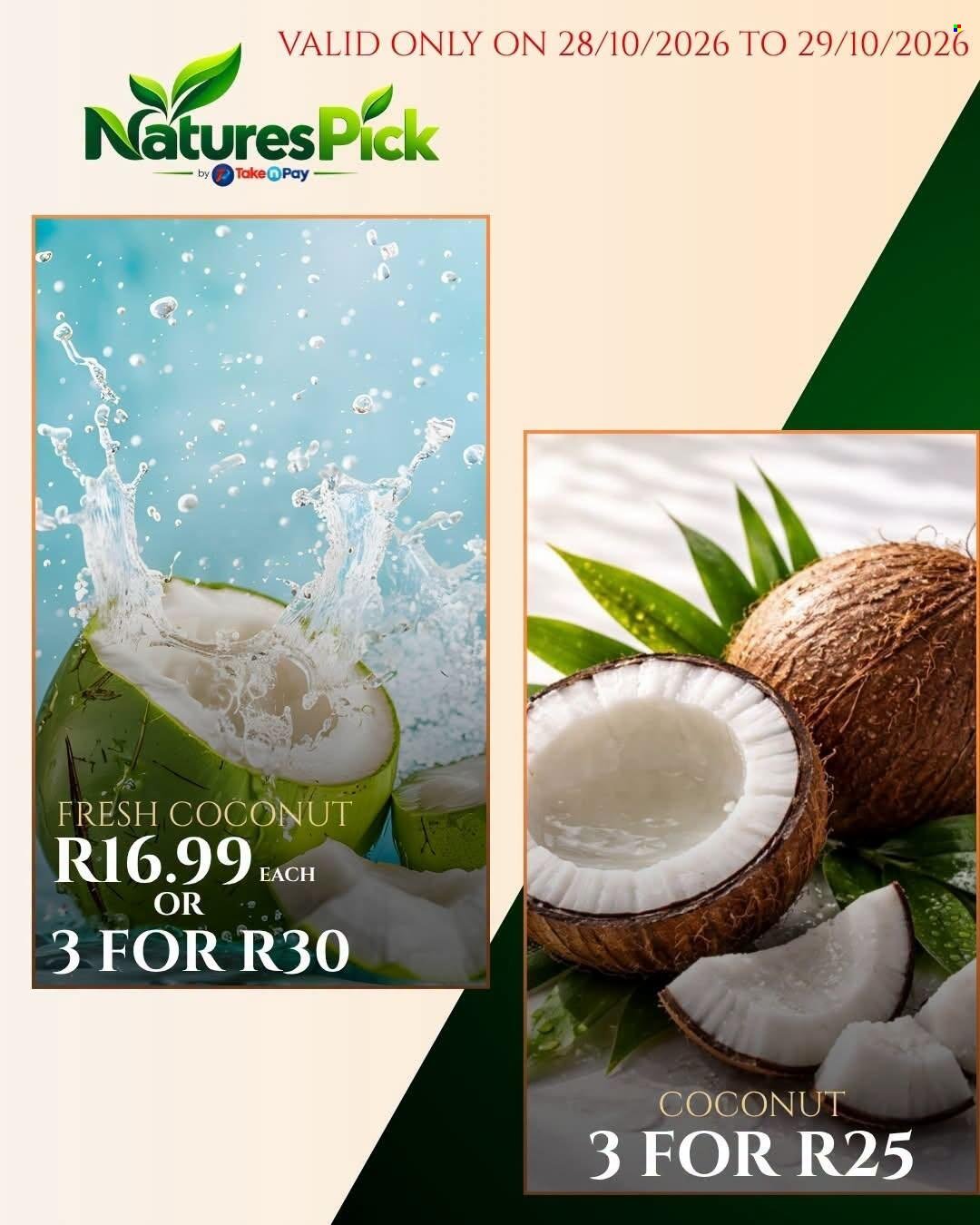 TAKE N PAY specials - From Wednesday 28 Oct 2026