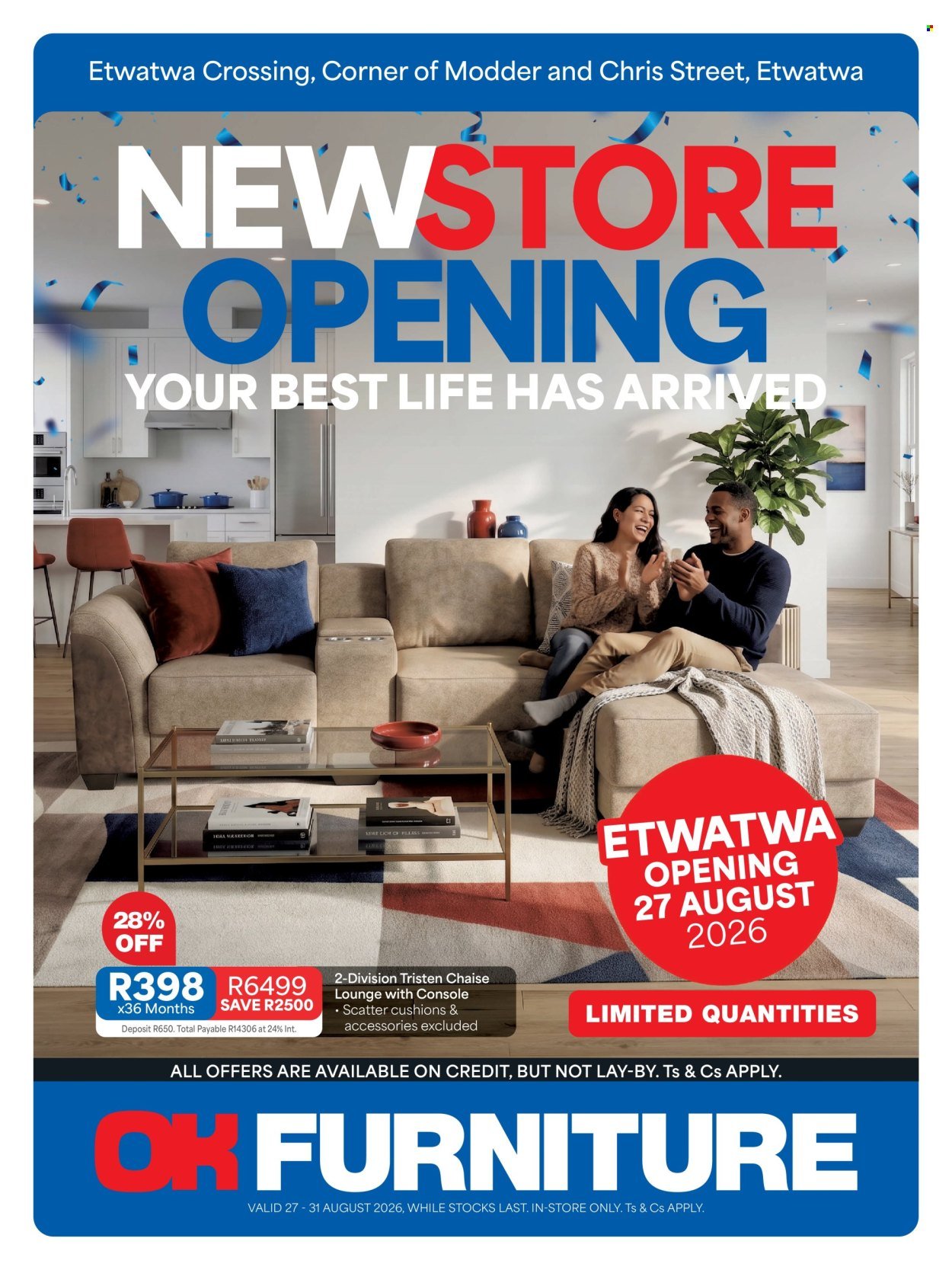 OK FURNITURE specials - From Thursday 27 Aug 2026