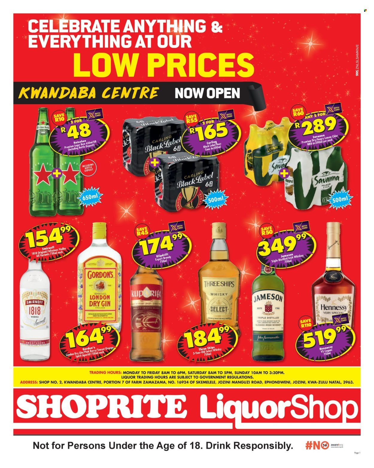 SHOPRITE specials - LiquorShop Deals Store Opening Kwandaba Centre