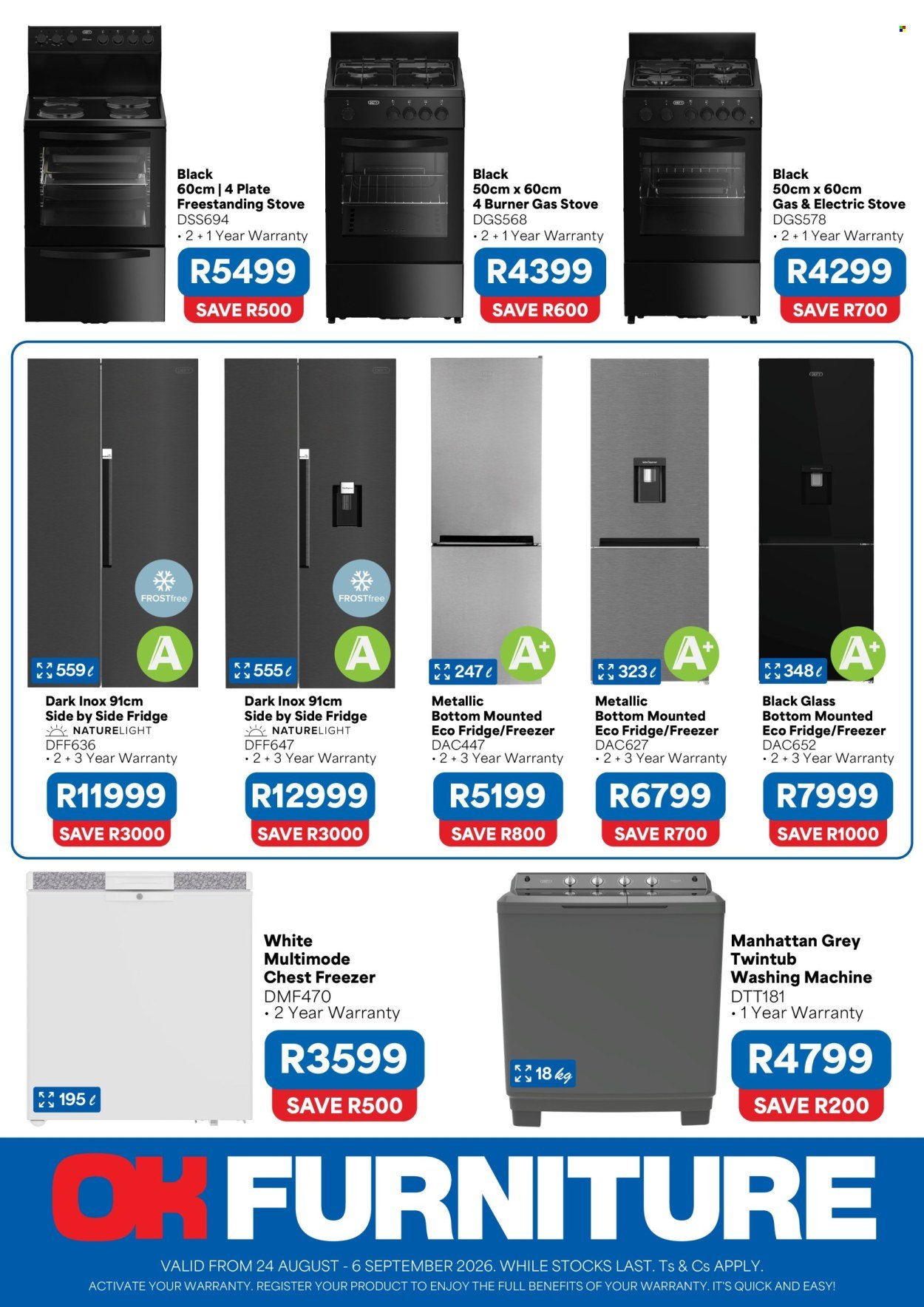 OK FURNITURE specials - From Monday 24 Aug 2026