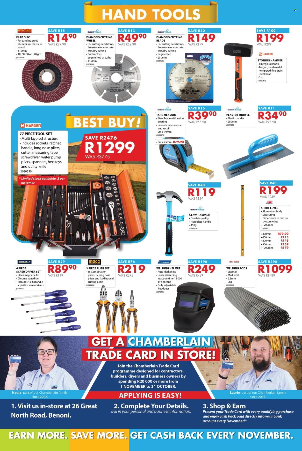 CHAMBERLAIN specials - From Tuesday 1 Sept 2026