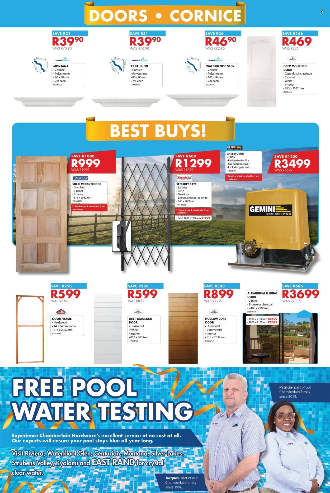 CHAMBERLAIN specials - From Tuesday 1 Sept 2026