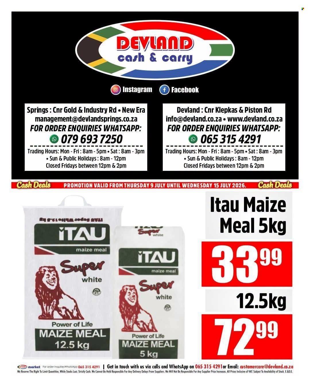 DEVLAND specials - From Thursday 9 Jul 2026