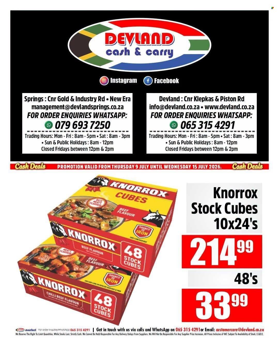 DEVLAND specials - From Thursday 9 Jul 2026